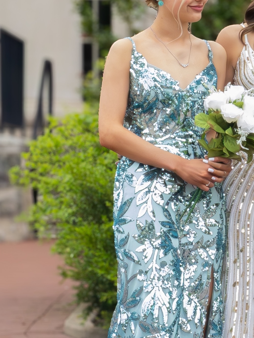 Teal Sequin Prom/Pageant Dress
